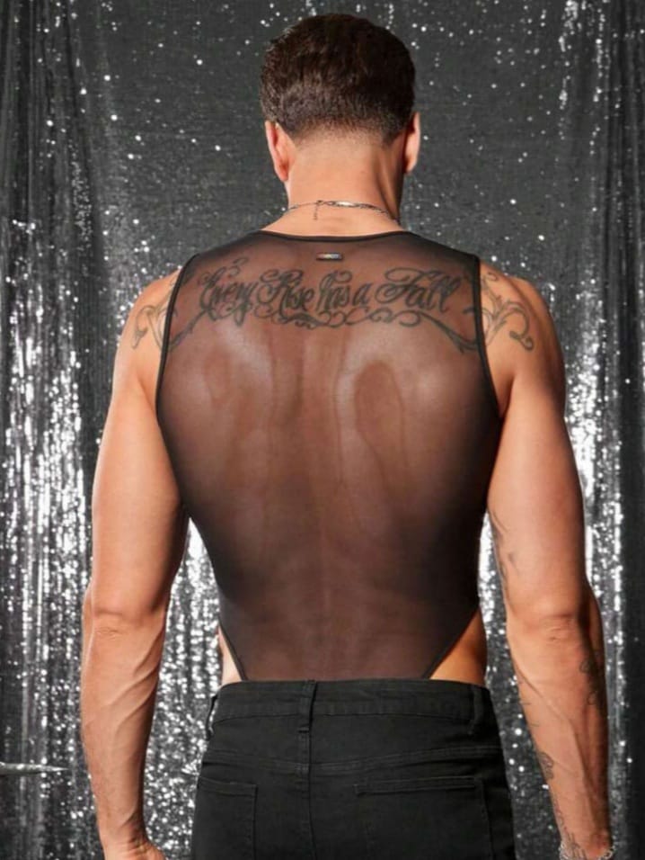 Men's Lace See -THROUGH Bodysuit